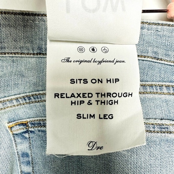 rag & bone NWT Dre Low-Rise Slim Fit Boyfriend Denim Jeans Thunderbird Size 32 - Picture 9 of 10